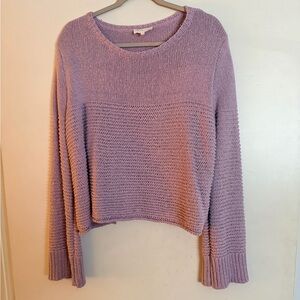 Entro Lavender Knit Sweater – Size Large – Cropped Fit